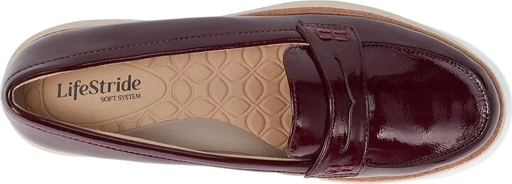 LifeStride Chelsea Loafer/Moc Shoes Women's Flat Shoes California Wine Patent : 9 M (B), Leather - Image 2