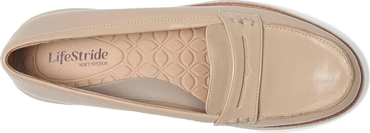 LifeStride Chelsea Loafer/Moc Shoes Women's Flat Shoes Tender Taupe Patent : 9.5 W (C), Leather - Image 2