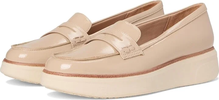 LifeStride Chelsea Loafer/Moc Shoes Women's Flat Shoes Tender Taupe Patent : 9.5 W (C), Leather