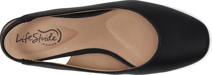 LifeStride Claire Slingback Ballet Flats Women's Flat Shoes Black : 8 M (B), Polyester/Textile - Image 2