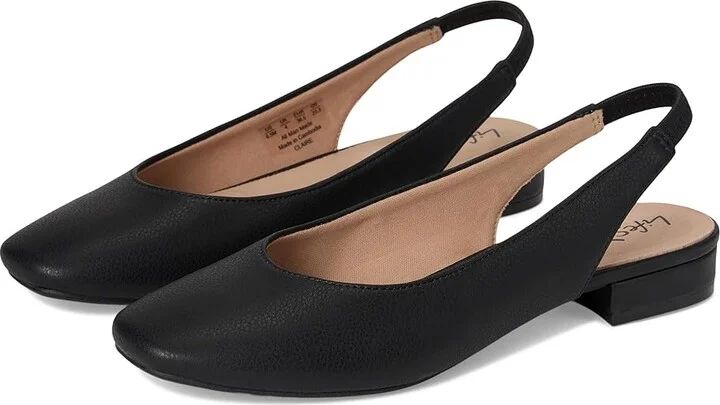 LifeStride Claire Slingback Ballet Flats Women's Flat Shoes Black : 8 M (B), Polyester/Textile