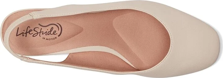 LifeStride Claire Slingback Ballet Flats Women's Flat Shoes Bone : 10 M (B), Polyester/Textile - Image 2