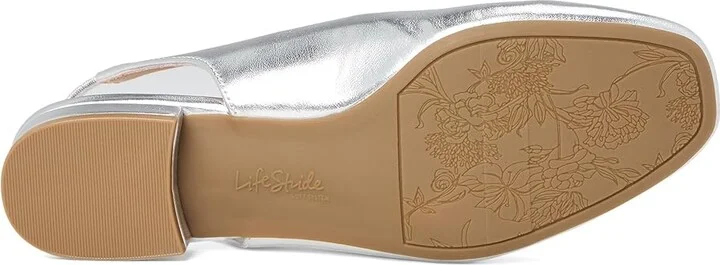 LifeStride Claire Slingback Ballet Flats Women's Flat Shoes Silver : 10 M (B), Polyester/Textile - Image 3