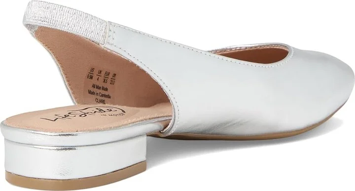 LifeStride Claire Slingback Ballet Flats Women's Flat Shoes Silver : 10 M (B), Polyester/Textile - Image 4