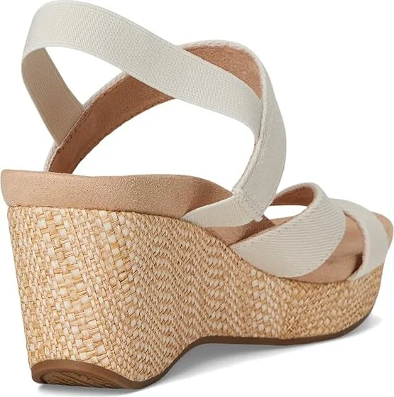LifeStride Danita Strappy Wedge Sandals Women's Sandals Bone : 7 M (B), Textile - Image 4
