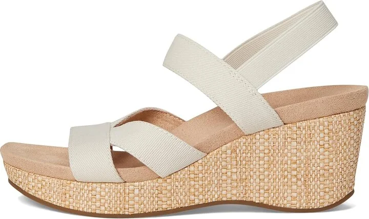 LifeStride Danita Strappy Wedge Sandals Women's Sandals Bone : 7 M (B), Textile - Image 6