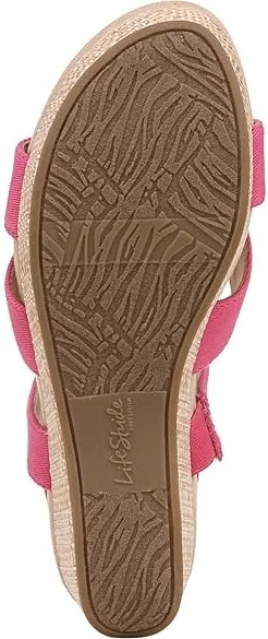 LifeStride Danita Strappy Wedge Sandals Women's Sandals French Pink : 8 W (C), Textile - Image 3