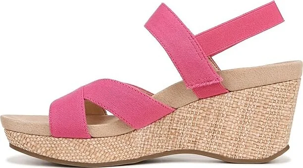 LifeStride Danita Strappy Wedge Sandals Women's Sandals French Pink : 8 W (C), Textile - Image 5