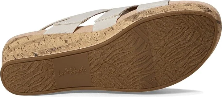 LifeStride Darby Slingback Wedge Sandals Women's Sandals Bone : 9.5 M (B), Textile - Image 3