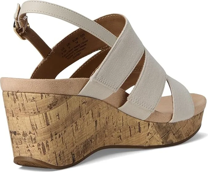 LifeStride Darby Slingback Wedge Sandals Women's Sandals Bone : 9.5 M (B), Textile - Image 4