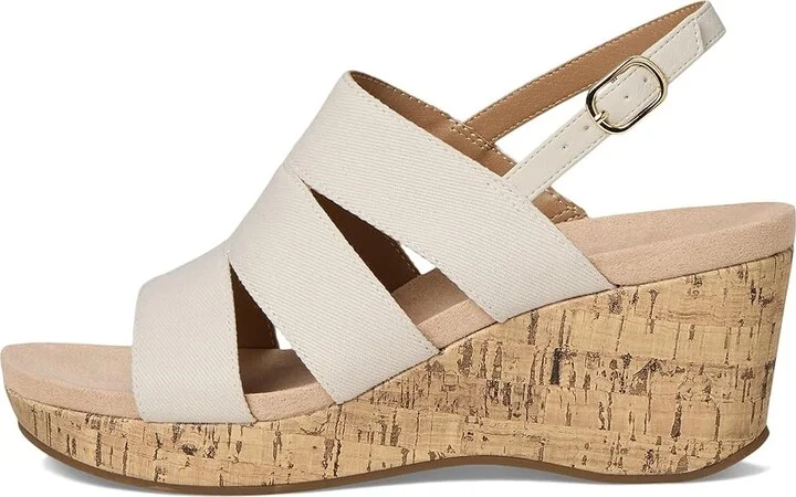LifeStride Darby Slingback Wedge Sandals Women's Sandals Bone : 9.5 M (B), Textile - Image 6