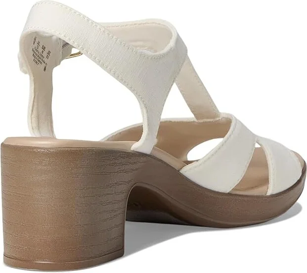 LifeStride Everly Strappies Women's Sandals White Stretch Denim Fabric : 9 M (B), Textile - Image 4