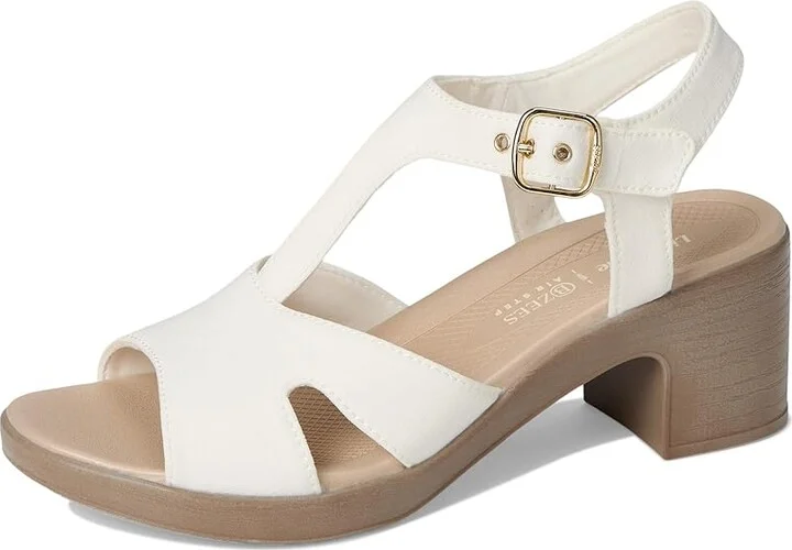 LifeStride Everly Strappies Women's Sandals White Stretch Denim Fabric : 9 M (B), Textile - Image 5
