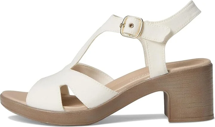 LifeStride Everly Strappies Women's Sandals White Stretch Denim Fabric : 9 M (B), Textile - Image 6