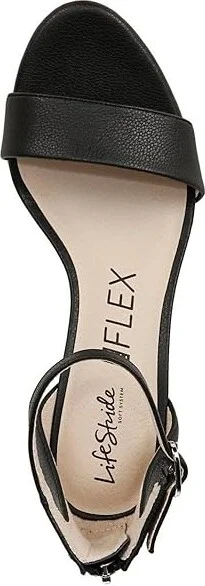 LifeStride Florence Ankle Straps Women's Sandals Black : 9.5 M (B), Leather - Image 2