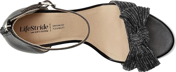 LifeStride Florence Bow Women's Sandals Black : 6.5 W (C), Leather - Image 2