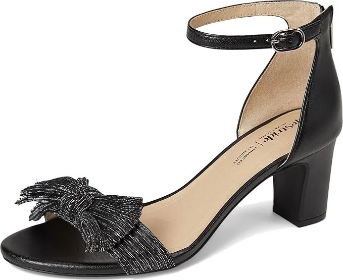 LifeStride Florence Bow Women's Sandals Black : 6.5 W (C), Leather - Image 5