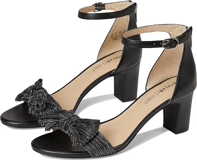 LifeStride Florence Bow Women's Sandals Black : 6.5 W (C), Leather