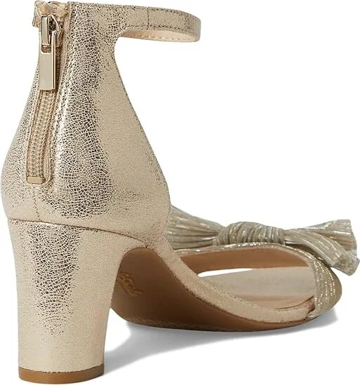 LifeStride Florence Bow Women's Sandals Platino Gold : 8 W (C), Leather - Image 4