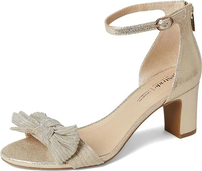 LifeStride Florence Bow Women's Sandals Platino Gold : 8 W (C), Leather - Image 5