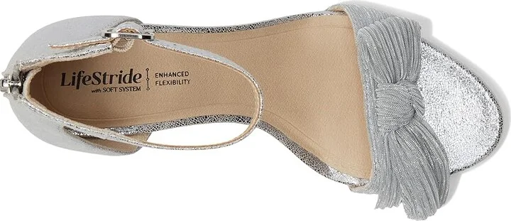 LifeStride Florence Bow Women's Sandals Silver : 9.5 W (C), Leather - Image 2