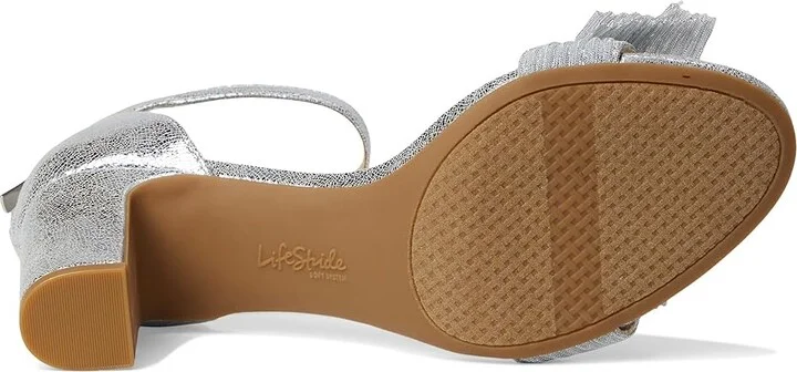 LifeStride Florence Bow Women's Sandals Silver : 9.5 W (C), Leather - Image 3