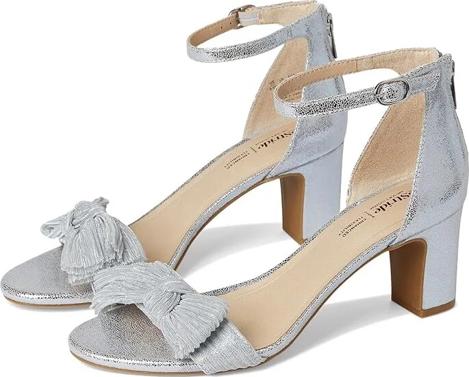 LifeStride Florence Bow Women's Sandals Silver : 9.5 W (C), Leather
