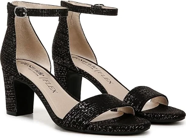 LifeStride Florence Women's Sandals Gunmetal : 11 W (C), Leather/Rubber