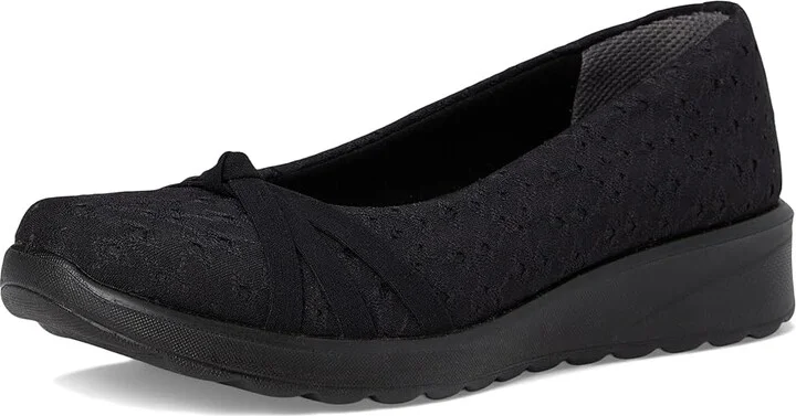 LifeStride Gem 2 Skimmers Women's Flat Shoes Black Foral Dot Fabric : 7.5 M (B), Textile - Image 5