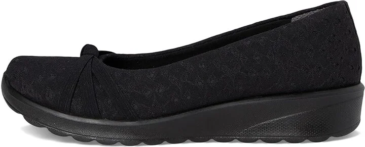 LifeStride Gem 2 Skimmers Women's Flat Shoes Black Foral Dot Fabric : 7.5 M (B), Textile - Image 6