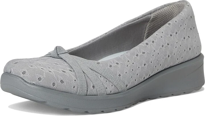 LifeStride Gem 2 Skimmers Women's Flat Shoes Grey Floral Dot Fabric : 7 M (B), Textile - Image 5
