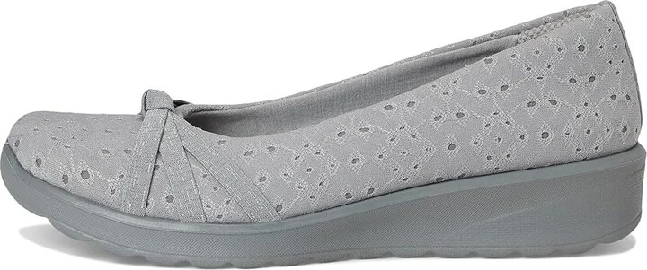 LifeStride Gem 2 Skimmers Women's Flat Shoes Grey Floral Dot Fabric : 7 M (B), Textile - Image 6