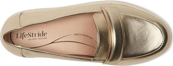 LifeStride Geneva Women's Shoes Gold Metallic : 7.5 M (B), Leather/Microfiber - Image 2
