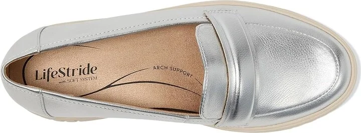 LifeStride Geneva Women's Shoes Silver Metallic : 8 M (B), Leather/Microfiber - Image 2