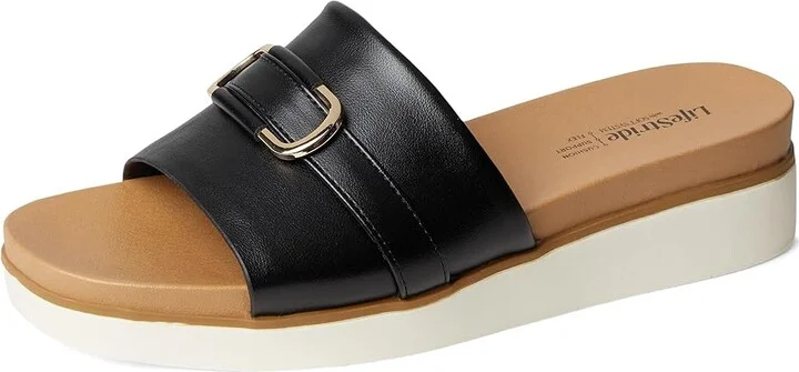 LifeStride Genevieve Women's Sandals Black Faux Leather : 11 W (C), Leather/Rubber - Image 5