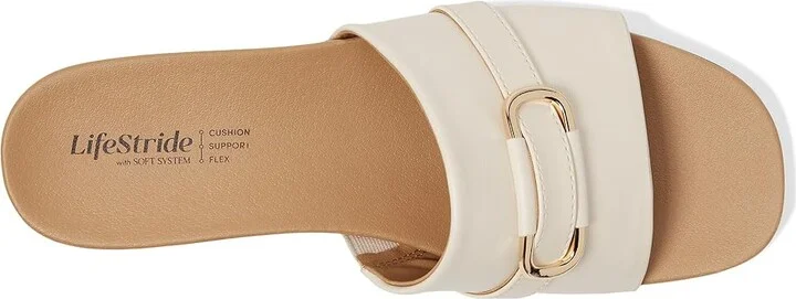 LifeStride Genevieve Women's Sandals Creme Beige Faux Leather : 10 M (B), Leather/Rubber - Image 2
