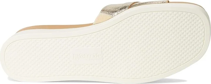 LifeStride Genevieve Women's Sandals Platino Gold Faux Leather : 7.5 M (B), Leather/Rubber - Image 3