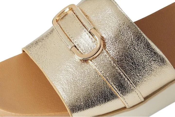 LifeStride Genevieve Women's Sandals Platino Gold Faux Leather : 7.5 M (B), Leather/Rubber - Image 7