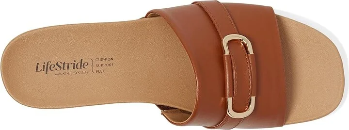 LifeStride Genevieve Women's Sandals Tan Faux Leather : 9 W (C), Leather/Rubber - Image 2