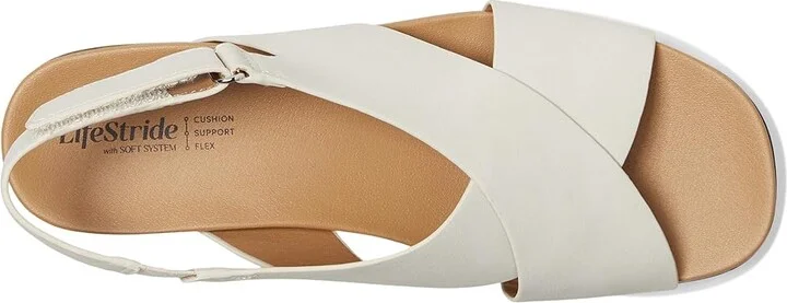 LifeStride Georgina Slingback Sandals Women's Sandals Cloud White : 7.5 M (B), Synthetic - Image 2