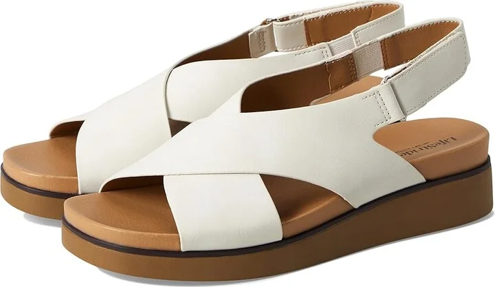 LifeStride Georgina Slingback Sandals Women's Sandals Cloud White : 7.5 M (B), Synthetic