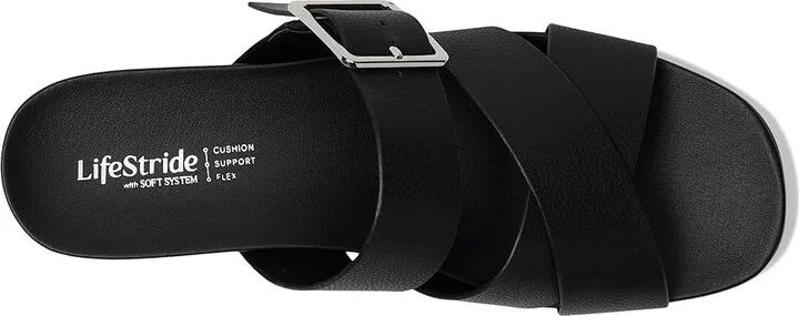 LifeStride Getaway Women's Sandals Black : 8 M (B), Faux Leather - Image 2