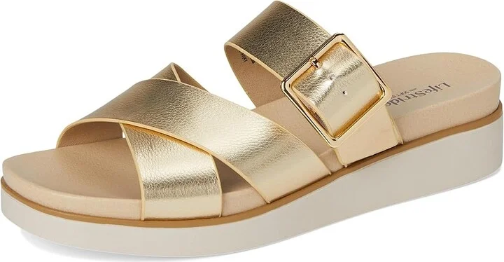 LifeStride Getaway Women's Sandals Gold Faux Leather : 9.5 M (B) - Image 5