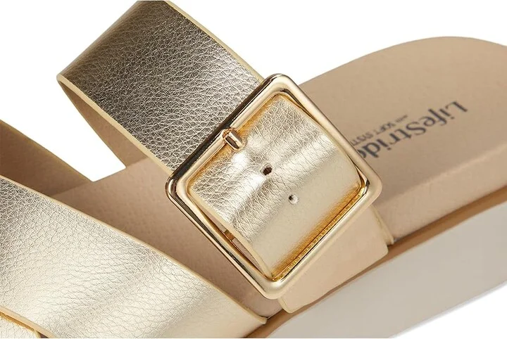 LifeStride Getaway Women's Sandals Gold Faux Leather : 9.5 M (B) - Image 7