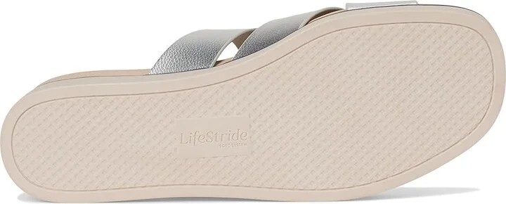 LifeStride Getaway Women's Sandals Silver Metallic : 7.5 M (B), Faux Leather - Image 3
