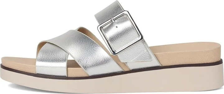 LifeStride Getaway Women's Sandals Silver Metallic : 7.5 M (B), Faux Leather - Image 6