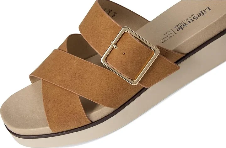 LifeStride Getaway Women's Sandals Tan : 9.5 M (B), Faux Leather - Image 7