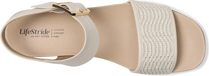 LifeStride Gillian2 Women's Sandals Creme Beige Faux Leather : 5 M (B) - Image 2