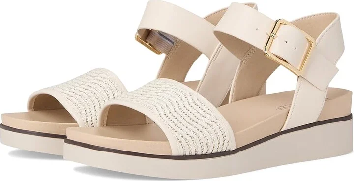 LifeStride Gillian2 Women's Sandals Creme Beige Faux Leather : 5 M (B)