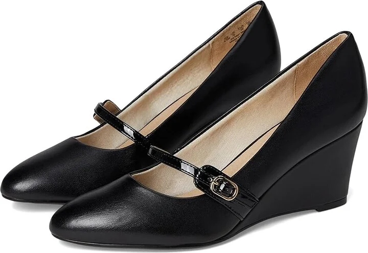 LifeStride Gio MJ 2 Women's Flat Shoes Black : 11 W (C), Leather/Synthetic